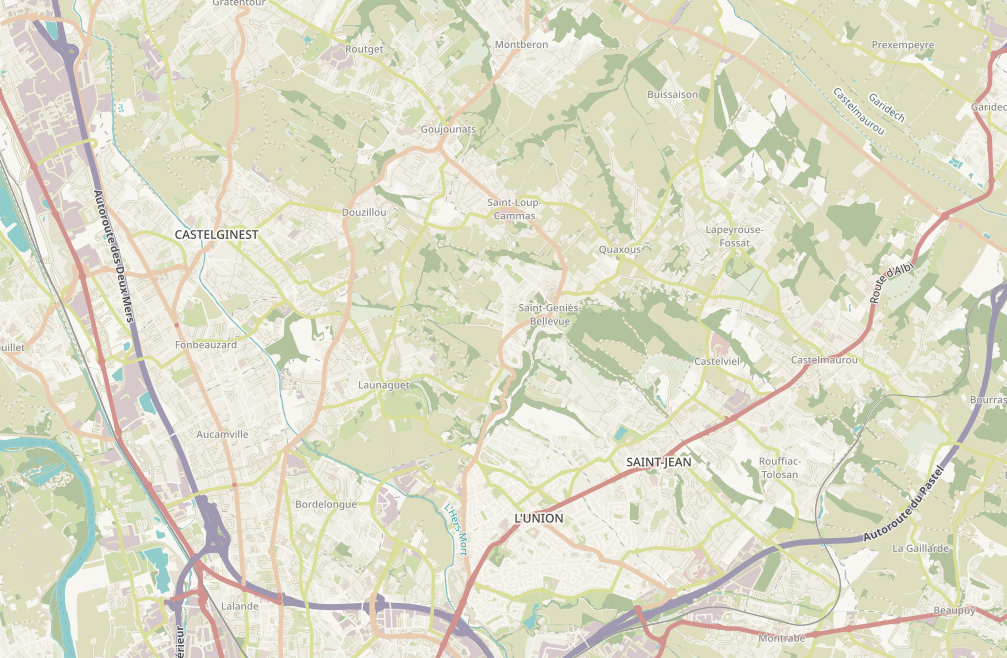 Zoom sur le nord de Toulouse autour de Saint-Loup-Cammas
